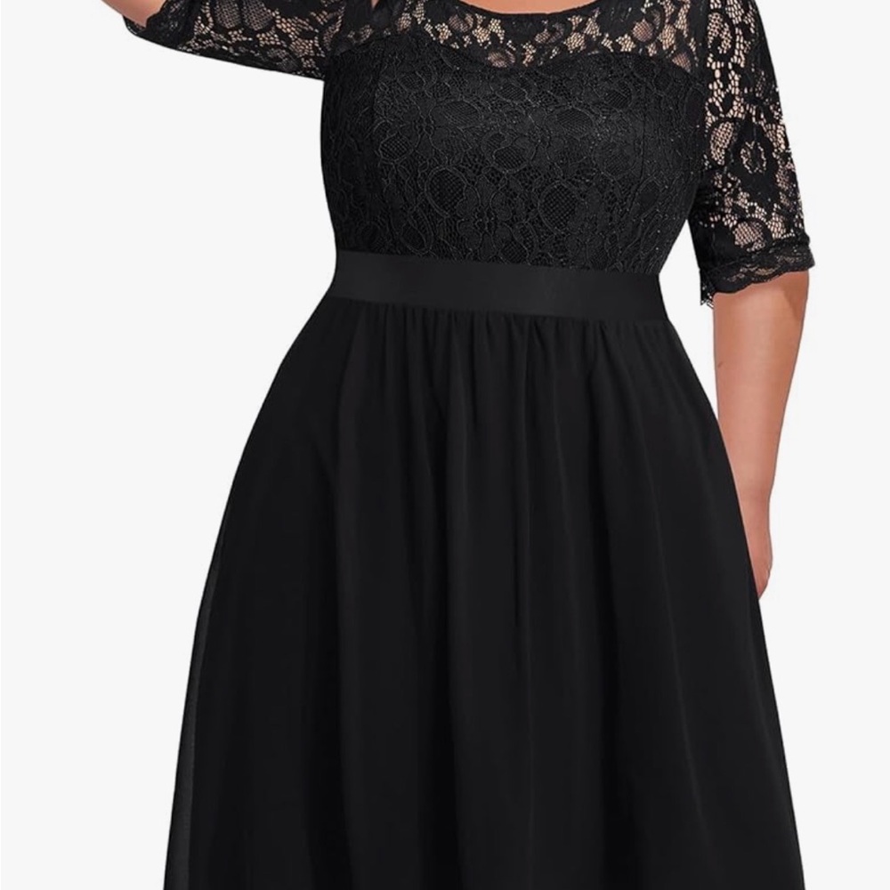 Chic Black Lace Long Sleeve Dress